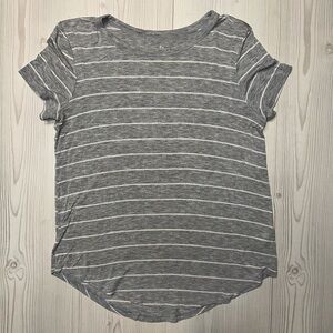 SO Gray and White Relaxed Short Sleeve Tee